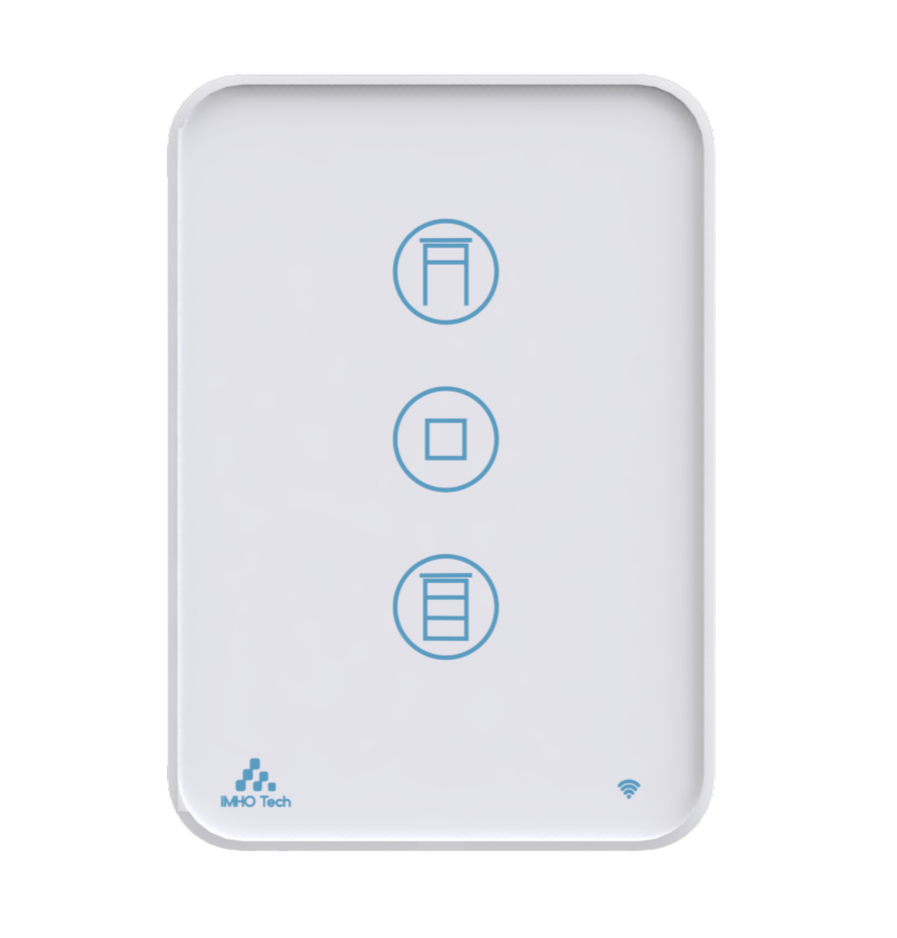 IMHO Tech Smart Shutter Switch – Wi-Fi Touch Panel with App & Voice Control – Scheduling & Local Automation – Acrylic Finish – Black or White – USA-Style Box
